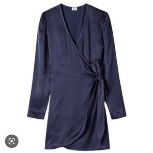 NWT Aritzia Callie pure indigo wrap dress